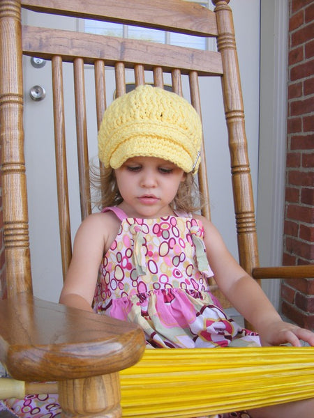 2T to 4T Yellow Buckle Newsboy Cap