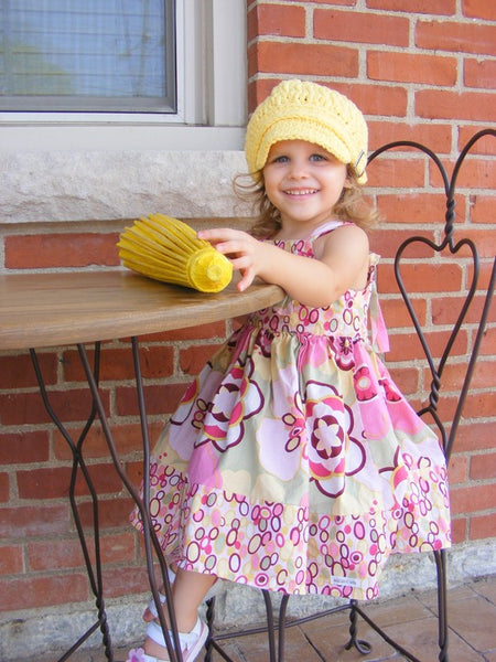 2T to 4T Yellow Buckle Newsboy Cap