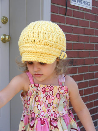 2T to 4T Yellow Buckle Newsboy Cap