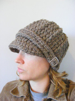 Adult Barn Wood Brown Buckle Beanie