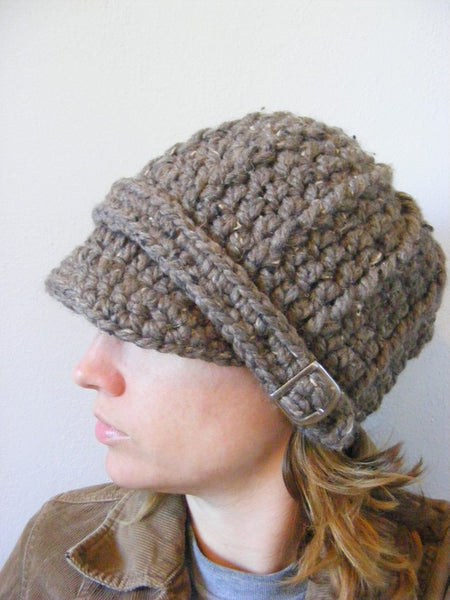 Adult Barn Wood Brown Buckle Beanie by Two Seaside Babes