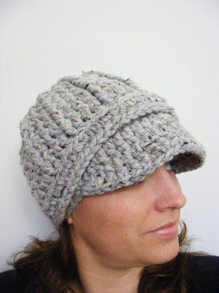 Adult Gray Marble Buckle Beanie