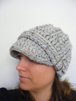 Adult Gray Marble Buckle Beanie