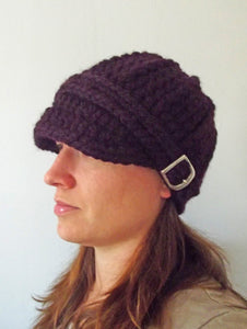 Adult Purple Eggplant Buckle Beanie by Two Seaside Babes
