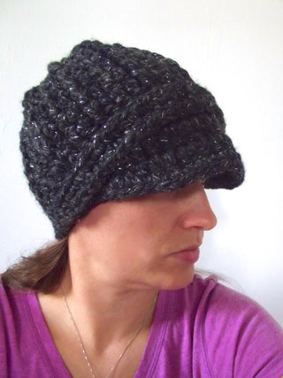 Adult Charcoal Sparkle Buckle Beanie