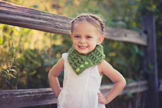 Green button scarf - Two Seaside Babes