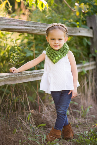 Green button scarf - Two Seaside Babes