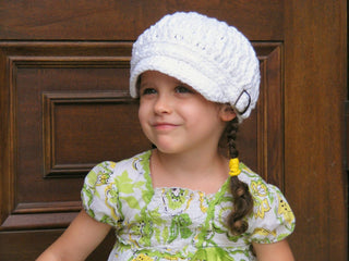 2T to 4T Toddler White Buckle Newsboy Cap