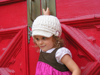 2T to 4T Ecru Buckle Newsboy Cap