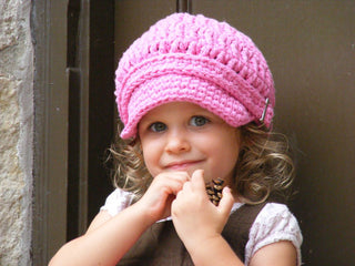 1T to 2T Toddler Girl Pink Buckle Newsboy Cap