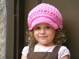 1T to 2T Toddler Girl Pink Buckle Newsboy Cap