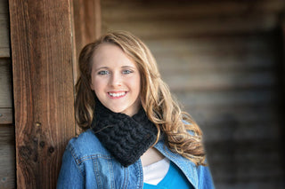 Adult Black Button Scarf