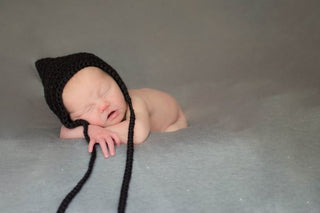 Black Pixie Elf Baby Hat