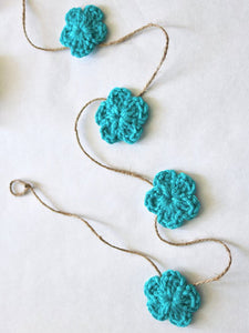Turquoise blue Spring & Easter flower farmhouse garland by Two Seaside Babes