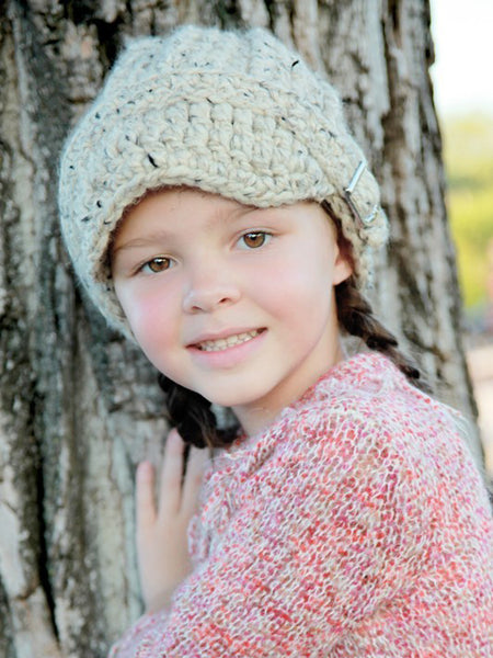4T to Preteen Kids Oatmeal Buckle Beanie by Two Seaside Babes