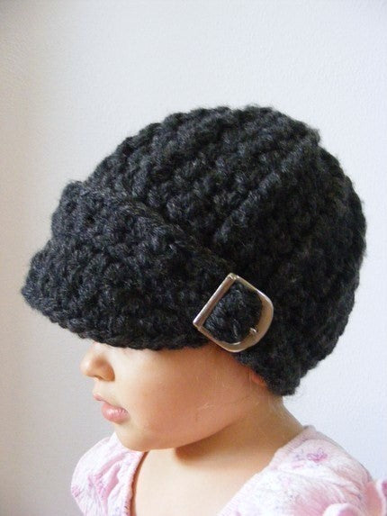1T to 2T Toddler Charcoal Gray Buckle Beanie