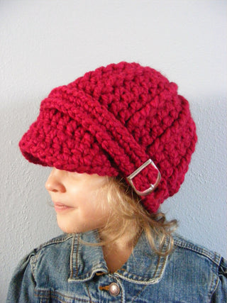 1T to 2T Toddler Cranberry Red Buckle Beanie