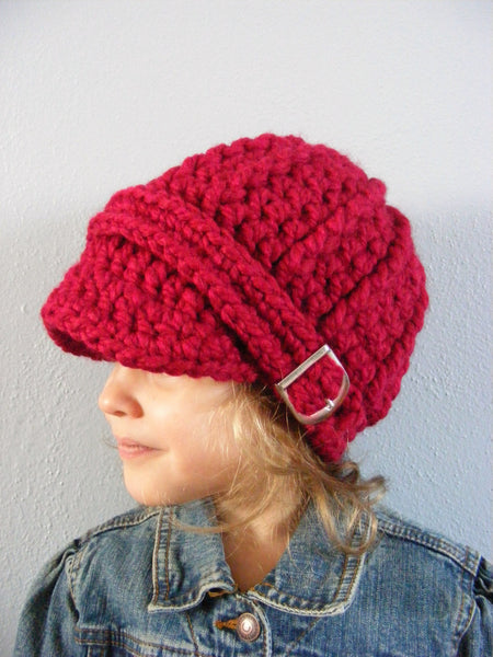 1T to 2T Toddler Cranberry Red Buckle Beanie