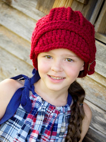 4T to Preteen Kids Cranberry Red Buckle Beanie by Two Seaside Babes
