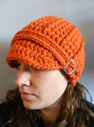 Adult Orange Pumpkin Buckle Beanie by Two Seaside Babes