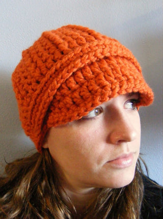 Adult Orange Pumpkin Buckle Beanie