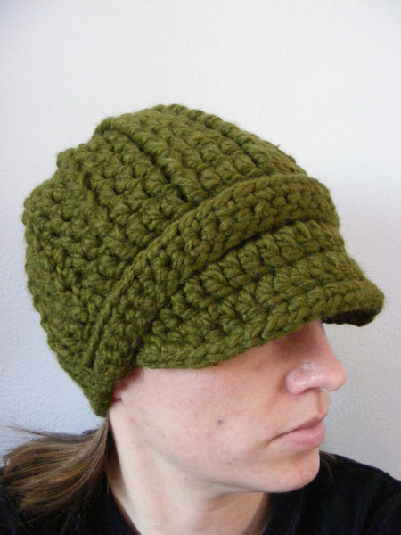 Adult Olive Green Buckle Beanie