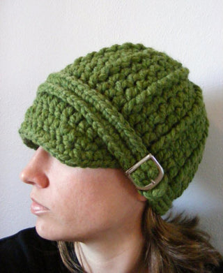 Adult Green Grass Buckle Beanie