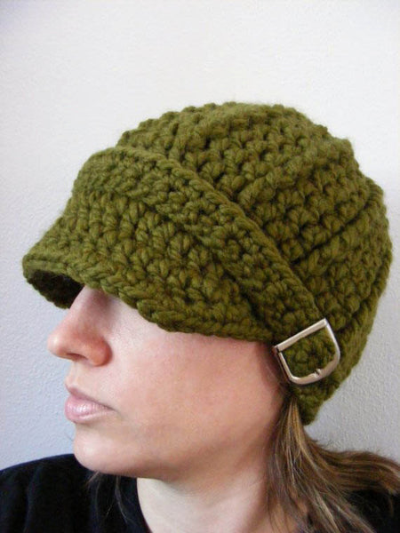 Adult Olive Green Buckle Beanie by Two Seaside Babes