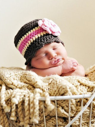 Custom Striped Flapper Beanie by Two Seaside Babes