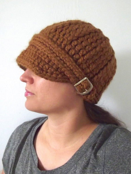 Hazelnut buckle beanie winter hat by Two Seaside Babes