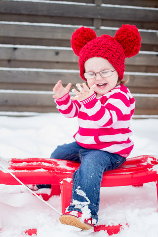 2T to 4T Red Pom Pom Hat