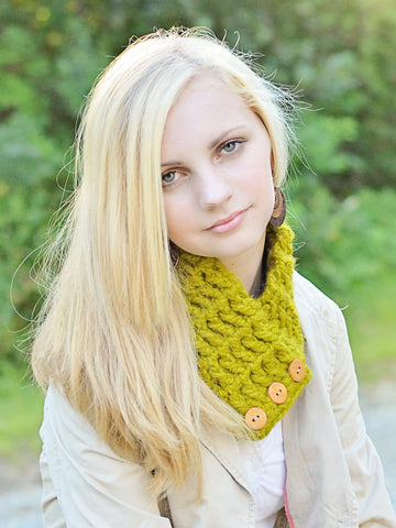 Adult Lemongrass Button Scarf by Two Seaside Babes