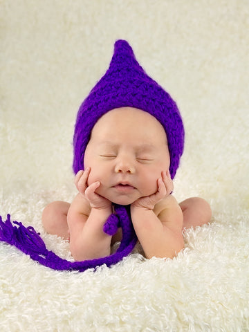 Grape Pixie Elf Baby Hat by Two Seaside Babes