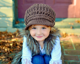 Chocolate Brown Buckle Newsboy Cap