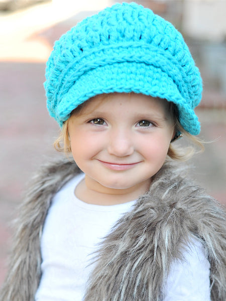 2T to 4T Turquoise Blue Buckle Newsboy Cap by Two Seaside Babes