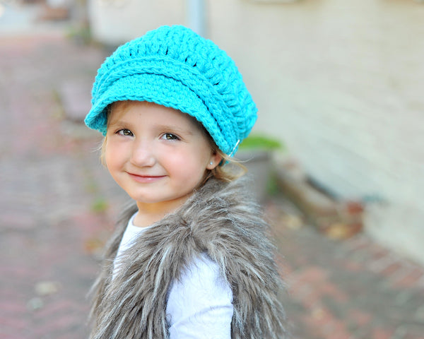 2T to 4T Turquoise Blue Buckle Newsboy Cap