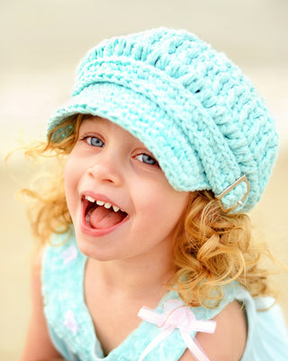 2T to 4T Aqua Blue Buckle Newsboy Cap