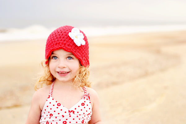 Design your own custom flapper beanie flower hat | 34 colors available