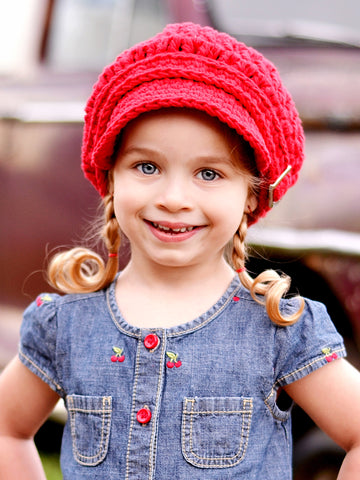 2T to 4T Red Buckle Newsboy Cap by Two Seaside Babes