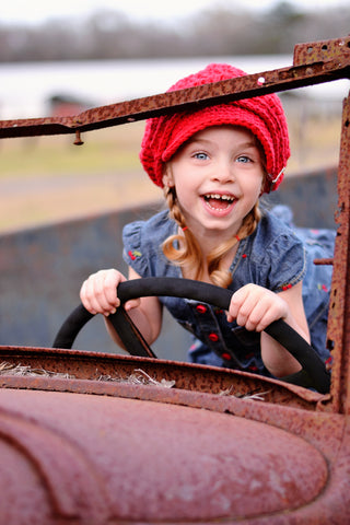 2T to 4T Red Buckle Newsboy Cap