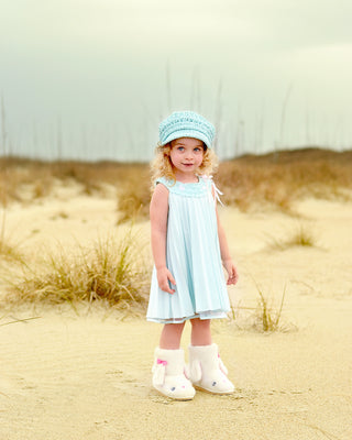 2T to 4T Aqua Blue Buckle Newsboy Cap