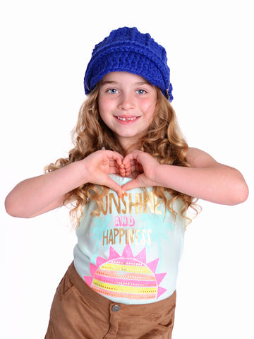 4T to Preteen Kids Cobalt Blue Buckle Beanie by Two Seaside Babes
